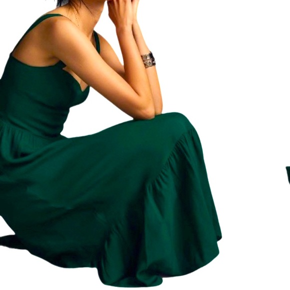 NWT Reformation Emerald Celestia Midi Spaghetti Strap Dress - Sz 8 - Picture 6 of 13